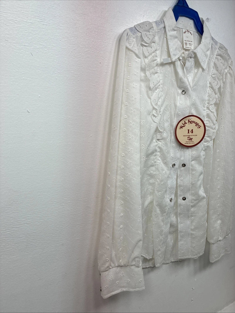 New Kids Kid Kountry Whitening Sleeve Pearl Snap Size 14 KK-115