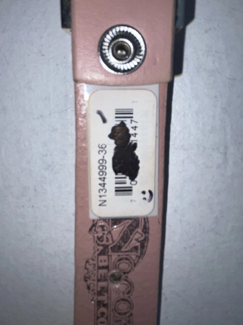 New Pink Genuine Leather Nocona Silver Bling 36” Belt #N1344999 Z-87