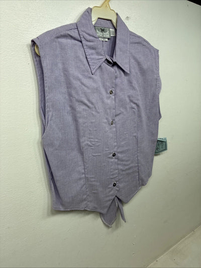 New Women’s Cowboy Threads Purple Sleeveless Button Up Small TT-20
