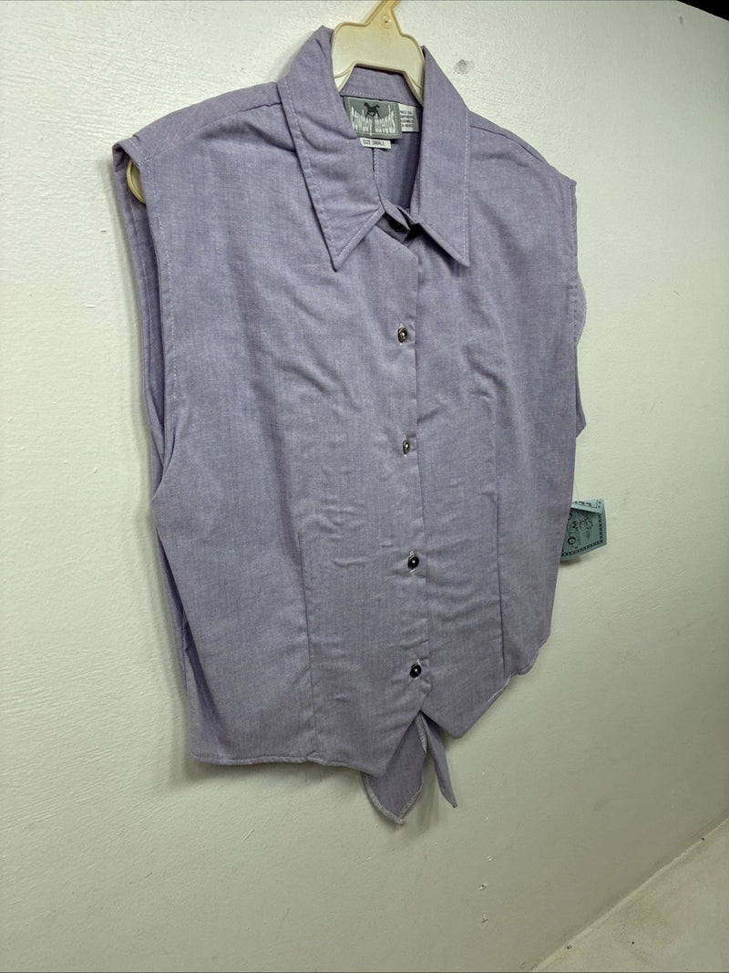 New Women’s Cowboy Threads Purple Sleeveless Button Up Small TT-20
