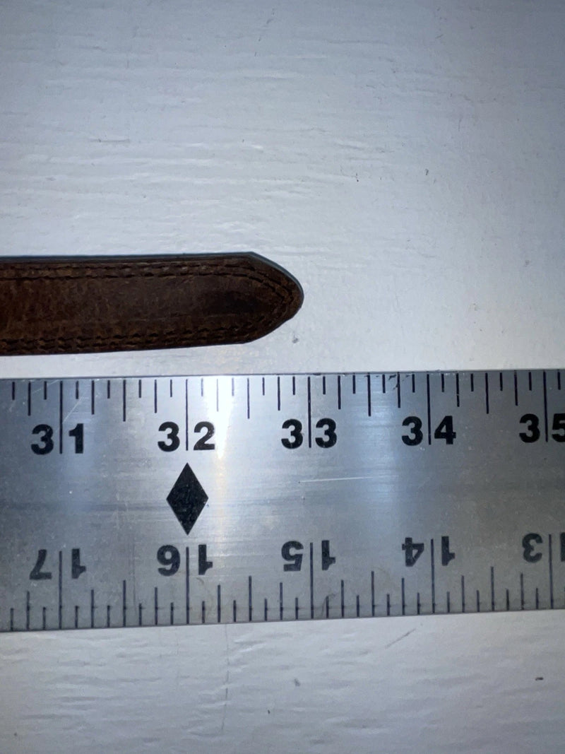 New Brown Genuine Leather Nocona Silver Pendent 28” Belt #3216244 JJ-25