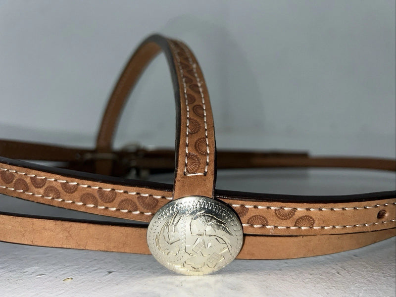 New Tough 1 Leather Pony 5/8” Browband Headstall W Split Reins #42-880 U-33