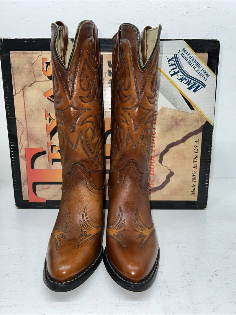New Women’s Brown Texas Brand Cowboy Boots. L 144 7 M. 19-143