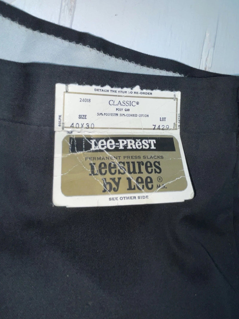 New Vintage Black Lee Polyester Pants #7429 XX-67