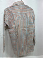 New Men’s Tem Tex Multicolor Stripe Long Sleeve Pearl Snap 16 Large Q-79