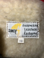 New Women’s SIMCO Brown Leather Wool Jacket 10 #6295 HH-601