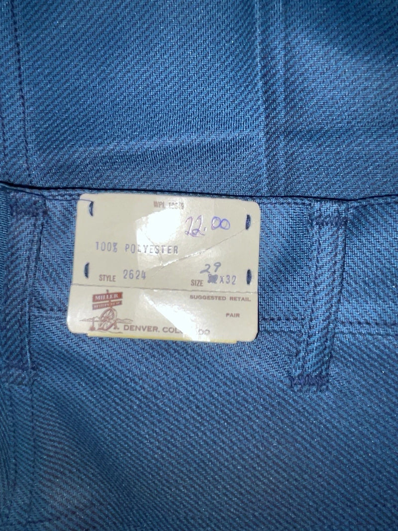 New Vintage Blue Miller Polyester Pants #2624 3A-11