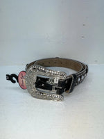 New Black Genuine Leather Blazin Roxx Silver Bling Cross M Belt #N3510401 Z-76