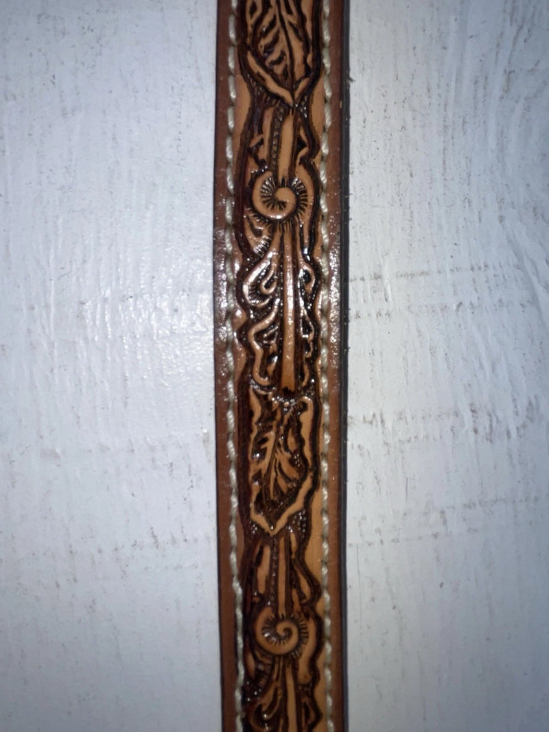 New Brown Genuine Leather Tooled 26” Belt #102 NN-63 