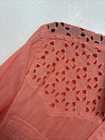 New Women’s Cumberland Pink Design Long Sleeve Pearl Snap Small KK-54