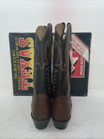 New Men’s Brown Texas Brand Cowboy Boots. M 631 9 D. 3-65