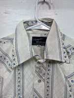 New Men’s Champion Western White Western Short Sleeve Pearl Snap Small J-57