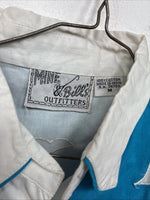 New Women’s Mine & Bills White Blue Long Sleeve Button Up Medium MM-112