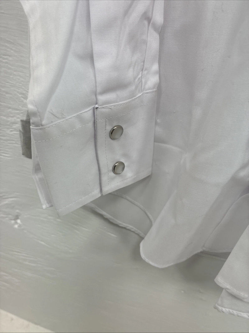 New Kids ELY Classic White Long Sleeve Pearl Snap Size 14 CC-118