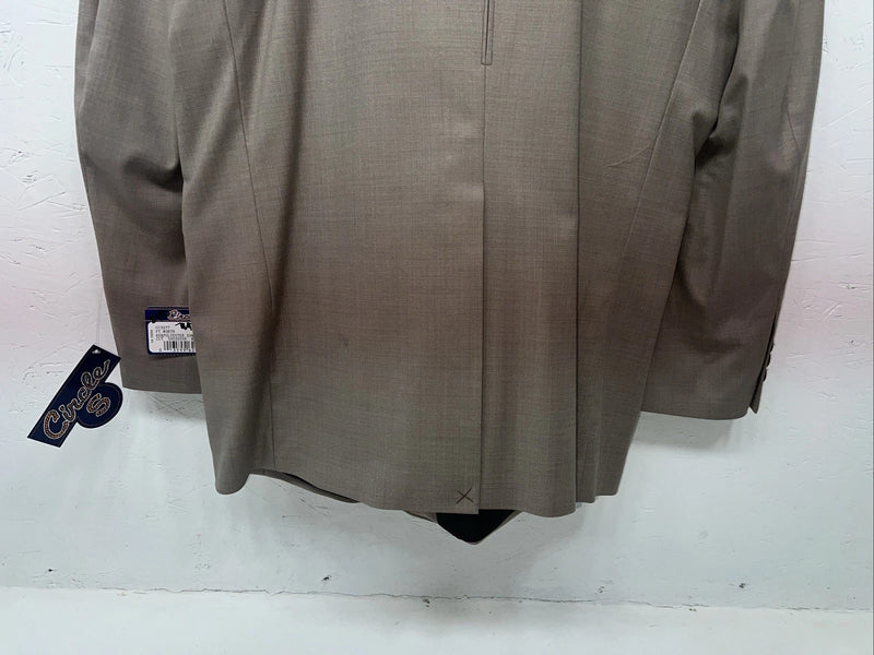 New Men’s Circle S Tan Suit Jacket 46R #25832 X-608