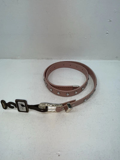 New Pink Genuine Leather Nocona Silver Bling 36” Belt #N1344999 Z-87