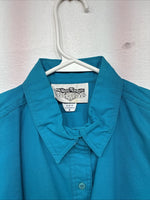 New Women’s San Angelo Blue Long Sleeve Button Up Medium MM-93