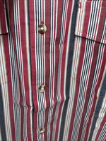 New Kids ELY Classic Red Stripe Long Sleeve Pearl Snap Medium CC-80