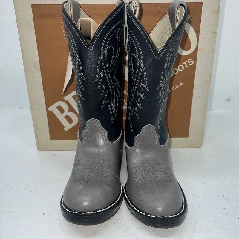 New Children’s Gray And Navy Bronco Cowboy Boots. 11.5 11 1/2 D. 24-100