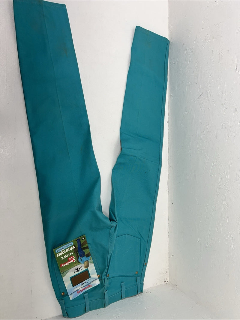 New Women Turquoise Cowboy Cut Regular Fit Denim Jeans. 5x34 O-16