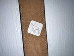 New Maroon Genuine Leather Stitched 34” Belt #6985 Z-166