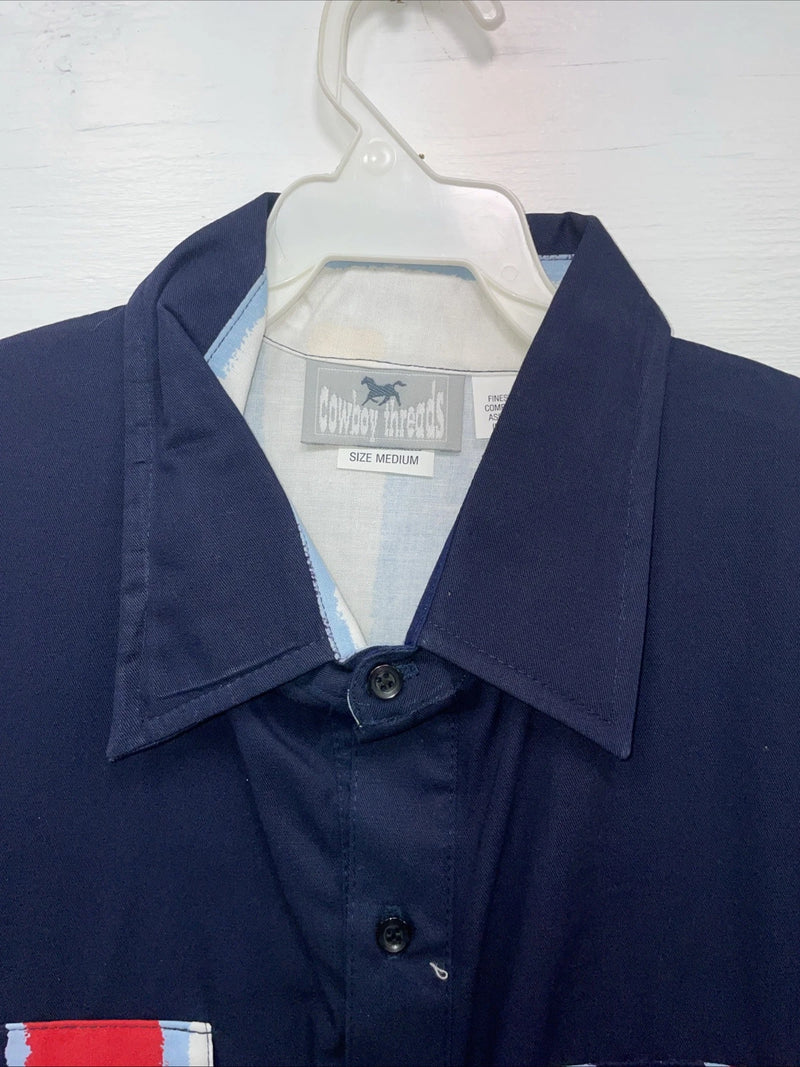 New Men’s Cowboy Threads Multiple Color Short Sleeve Button Up Medium B-95