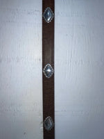 New Brown Genuine Leather Nocona Silver Pendent 28” Belt #3216244 JJ-120