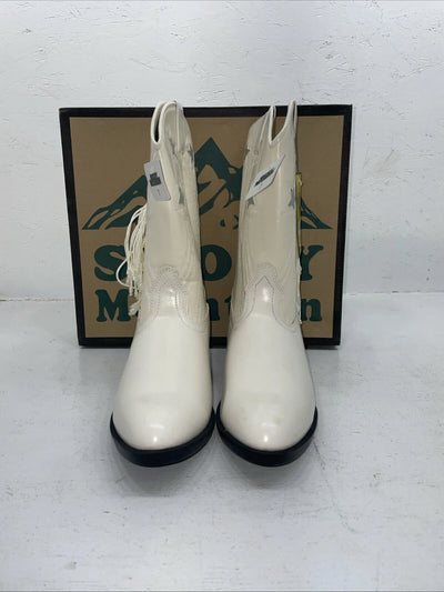 New Women’s White With Fringe Smoky Mountain Cowboy Boots. 1057 J 7 M. 18-47