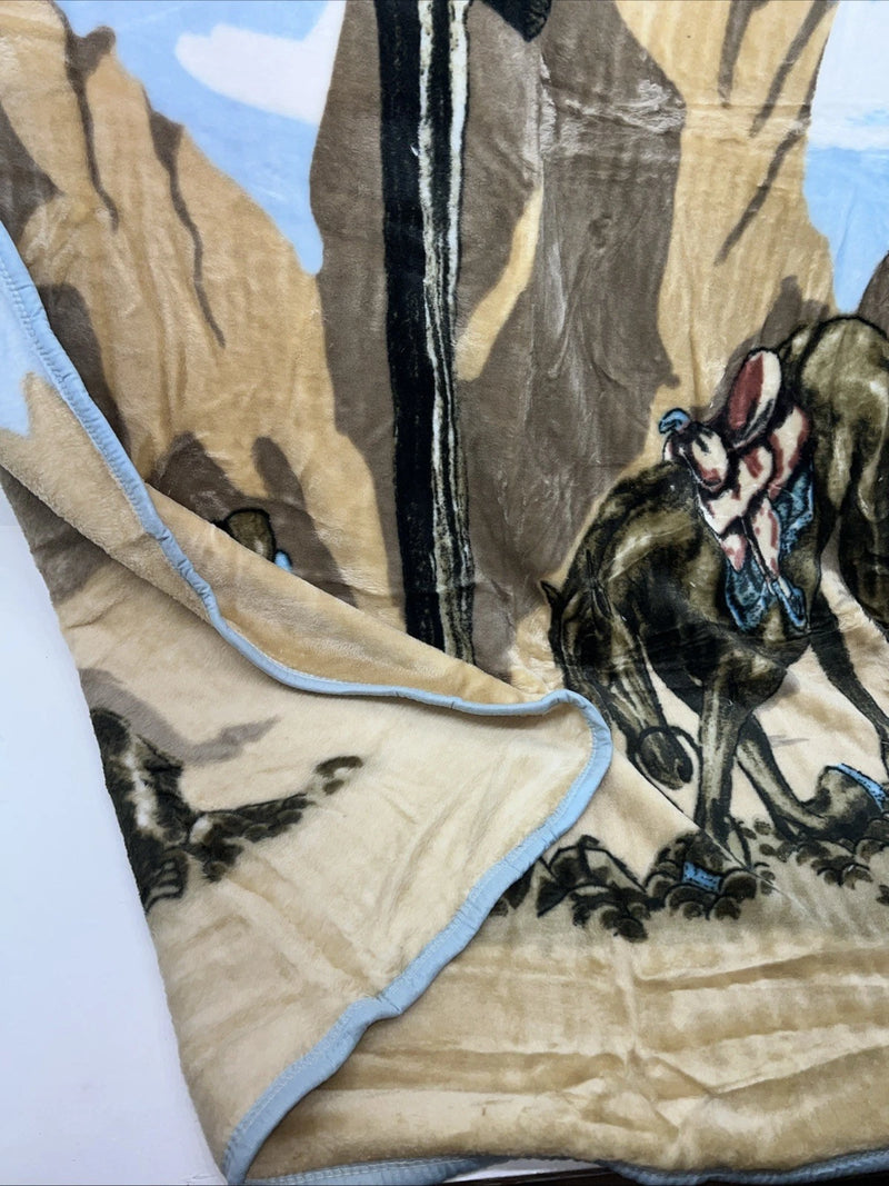 New Showman Luxury Mink Praying Cowboy Print 75”X96” Queen Blanket #805 MM-604