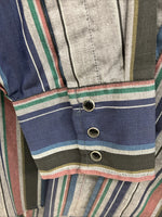New Men’s ELY Cattleman Multicolor Stripe Long Sleeve Button Up 16 Large Q-35