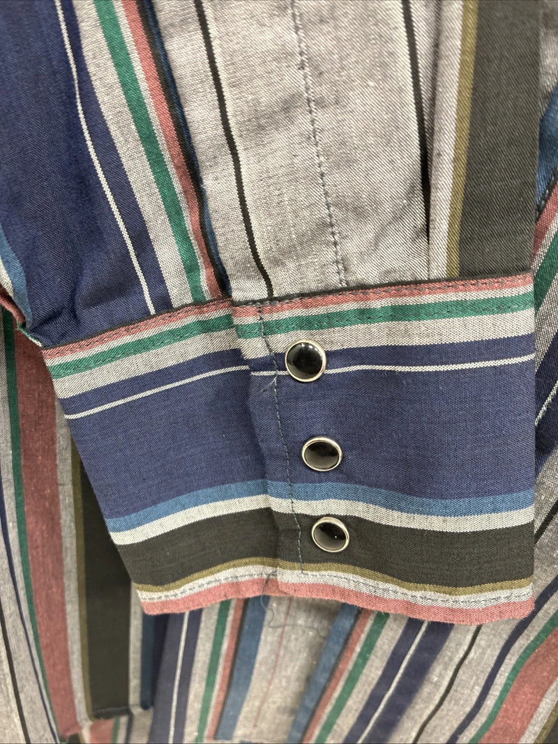 New Men’s ELY Cattleman Multicolor Stripe Long Sleeve Button Up 16 Large Q-35