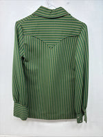 New Women’s Panhandle Slim Green Design Long Sleeve Half Zip Size 12 TT-61