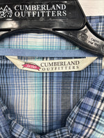 New Women’s Cumberland Blue Plaid Long Sleeve Pearl Snap 3XL GG-48