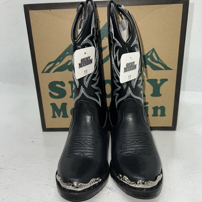 New Children’s Black Smoky Mountain Cowboy Boots. 1032BC 11 D. 24-79