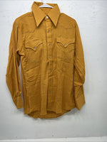 New Men’s Stockman Orange Pearl Snap Long Sleeve 15 X 32 Medium A-183