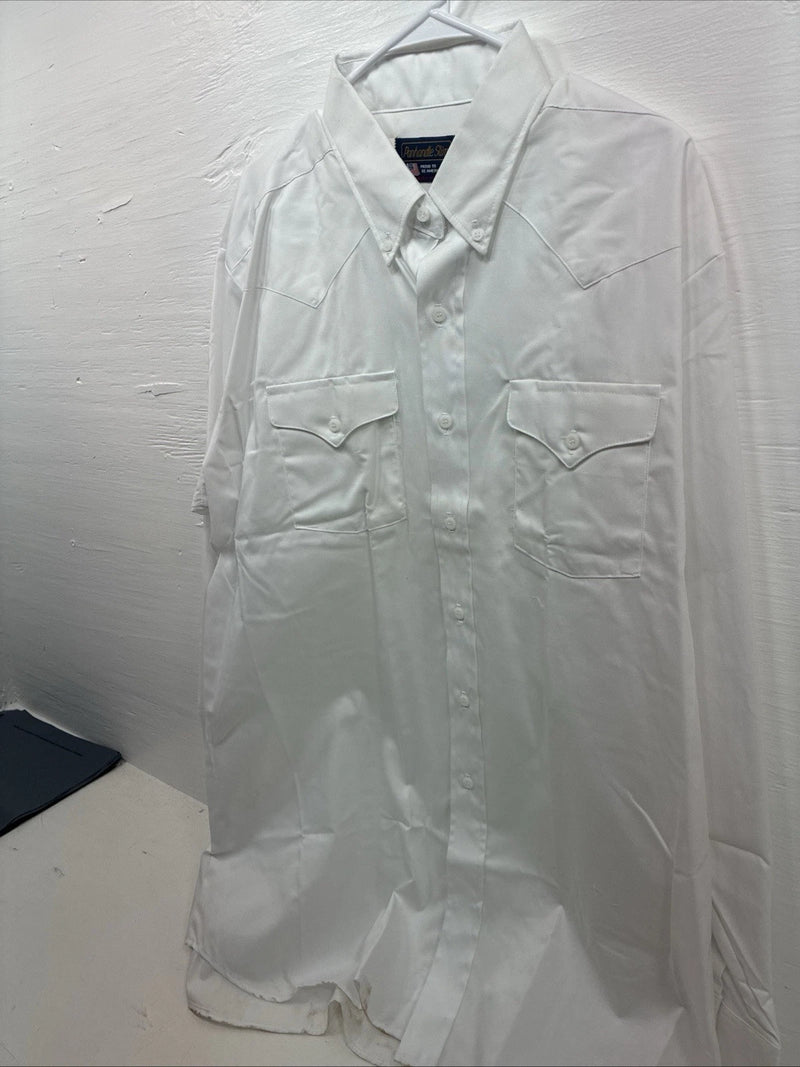 New Men’s Panhandle Slim White Long Sleeve Button Up 18 2XL F-59