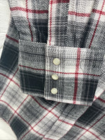 New Men’s ELY Cattleman Black Red Plaid Long Sleeve Pearl Snap Large V-71