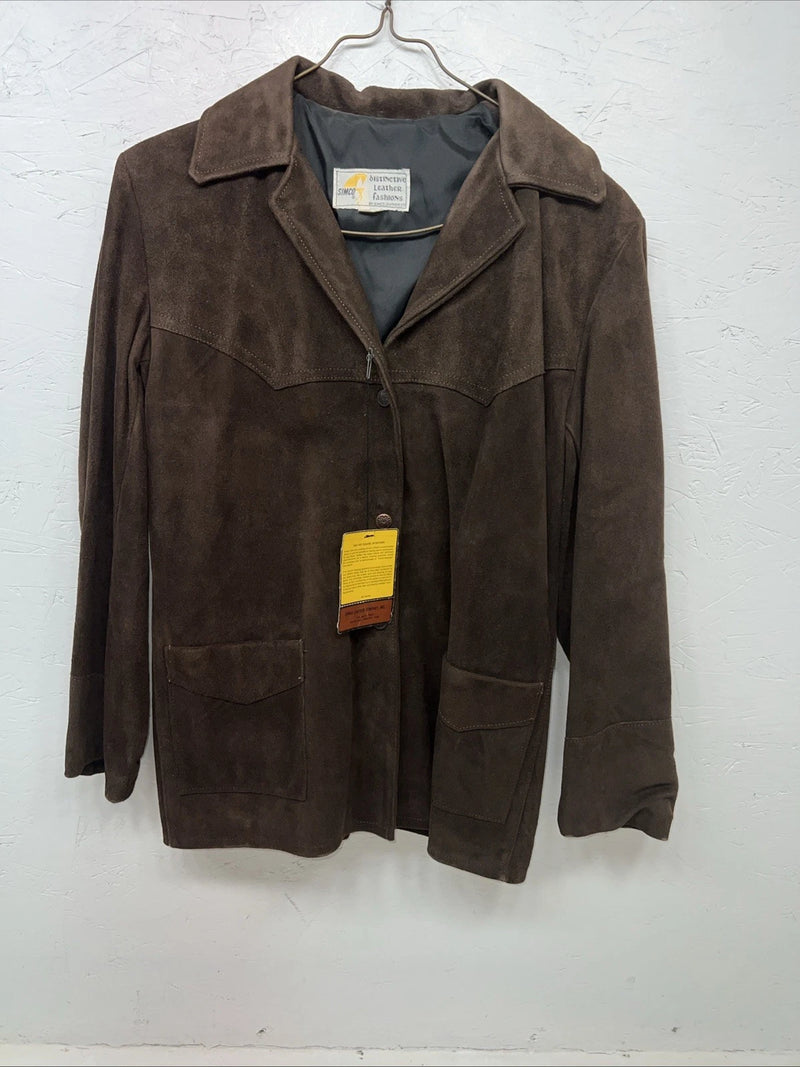 New Women’s Brown Leather SIMCO Jacket 14 #6121 HH-603