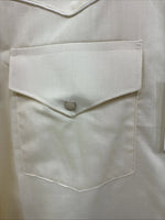New Men’s White Horse Yellow Bull Design Long Sleeve Pearl Snap Large CC-33