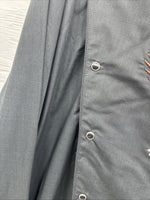 New Men’s ELY diamond Black Eagle Design Long Sleeve Pearl Snap 2XL H-38