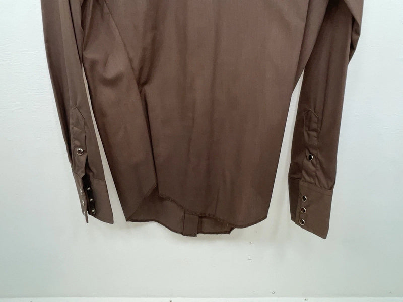 New Women’s Brown Panhandle Slim Long Sleeve Button Up Shirt #3334 3B-89