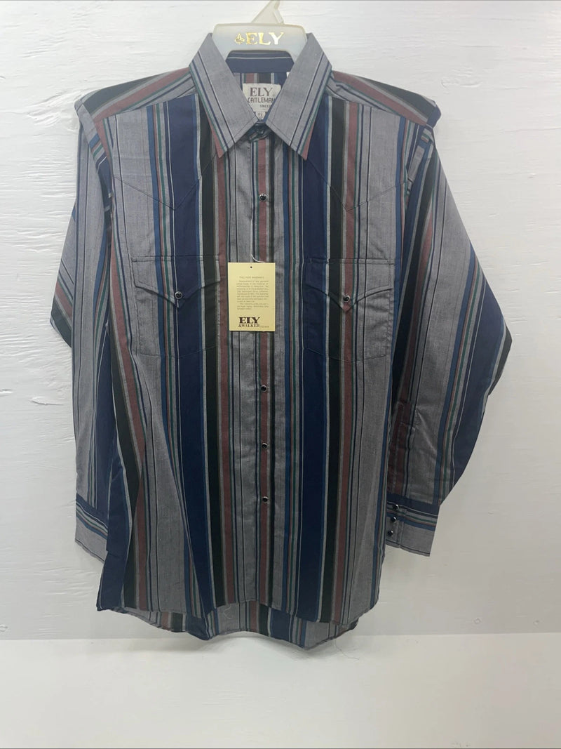 New Men’s ELY Cattleman Multiple Color Long Sleeve Pearl 15.5 X 34 Medium B-102