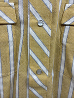 New Men’s Fenton Yellow White Stripe Long Sleeve Pearl Snap 16 Large X-110
