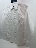 New Men’s Western Express White Long Sleeve Pearl Snap Medium B-88 