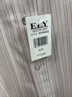 New Men’s ELY Cattleman Pink Stripe Long Sleeve Pearl Snap 17.5 XL O-62