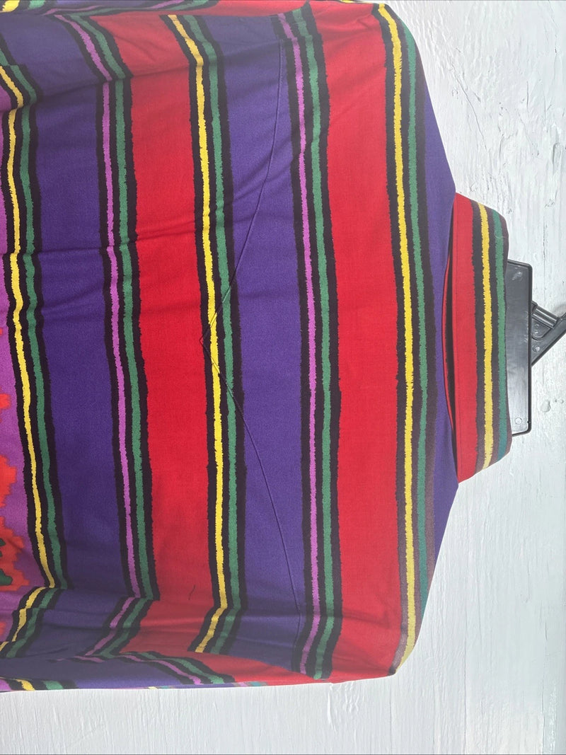New Men’s Wrangler Multicolor Stripe Long Sleeve Button Up 17.5 X 35 XL V-58