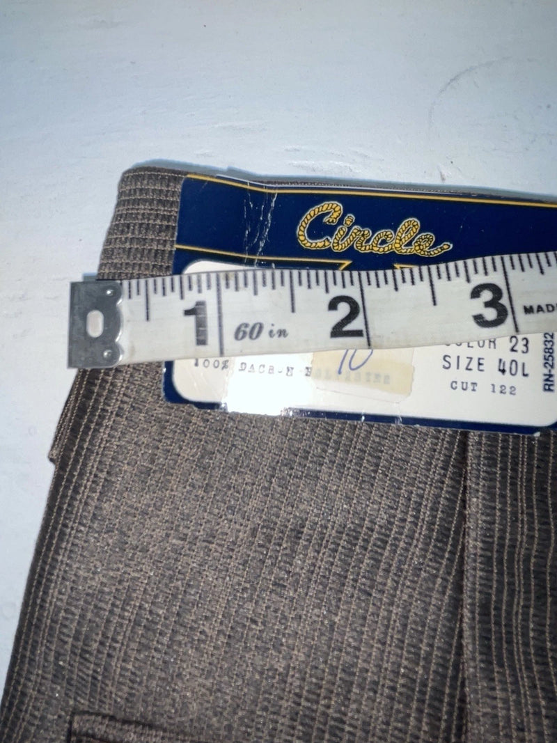 New Vintage Brown Circle S Polyester Pants #CS2991 XX-83