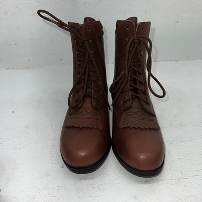 New Women’s Brown Lace Up Acme Cowboy Boots. 4479 6 M. 20-87