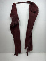 New Burgundy Congress Leather Show Chaps Adjustable Waist 31” N-23