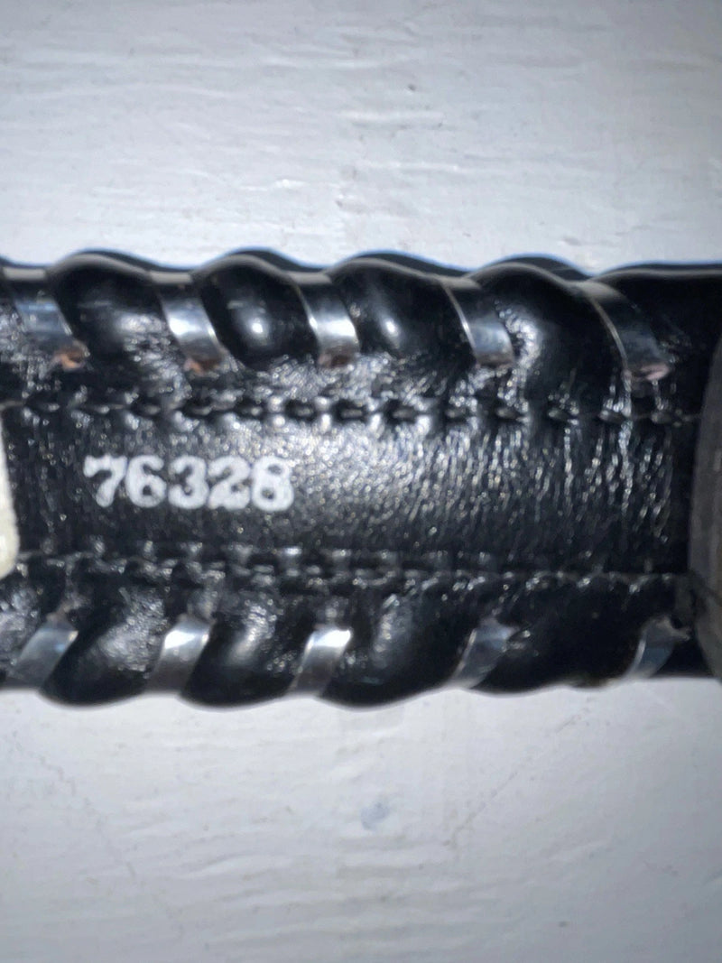 New Black Genuine Leather Weaved 26” Belt #76328 JJ-122